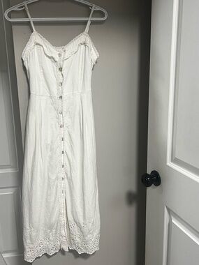 Wilfred La Boheme 100% Linen Button-Front Midi Dress